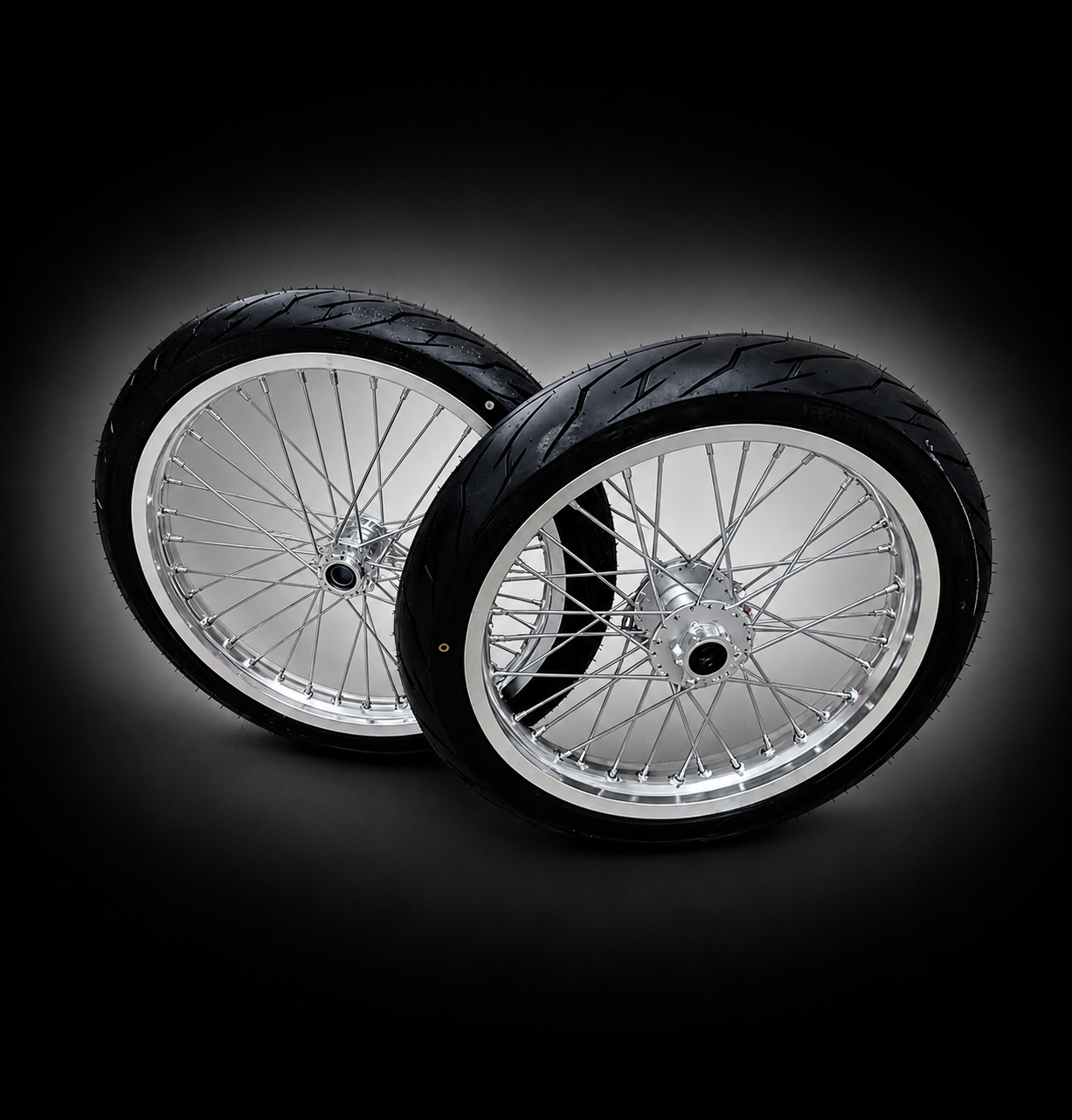 Chrome Light Bee/Eride Supermoto Wheel Set